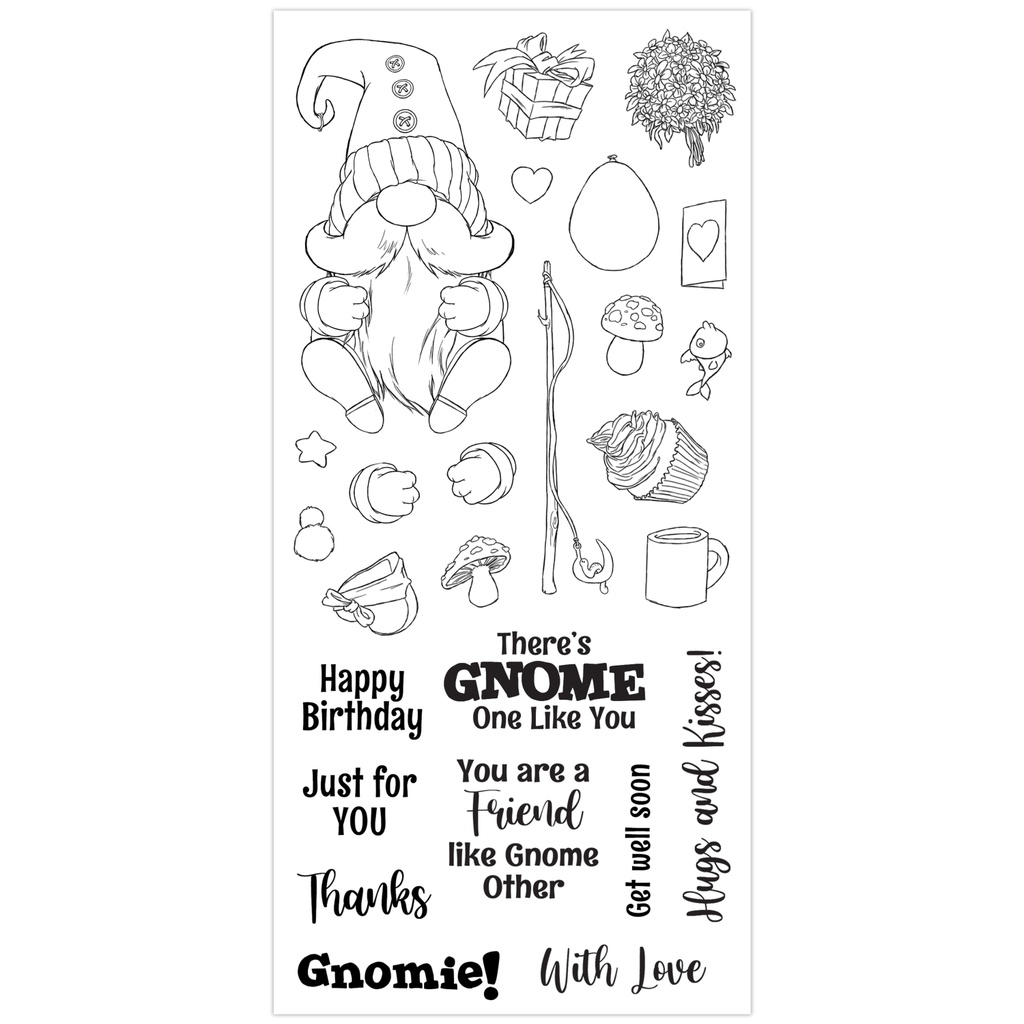 Debbi Moore Designs Celebrations Gnomes Match It Rubber Stamp Set