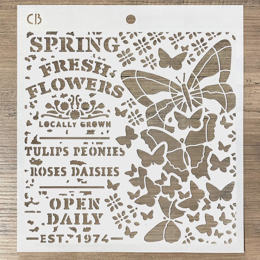 Ciao Bella Spring Fresh Flowers 8" x 8" Texture stencil  