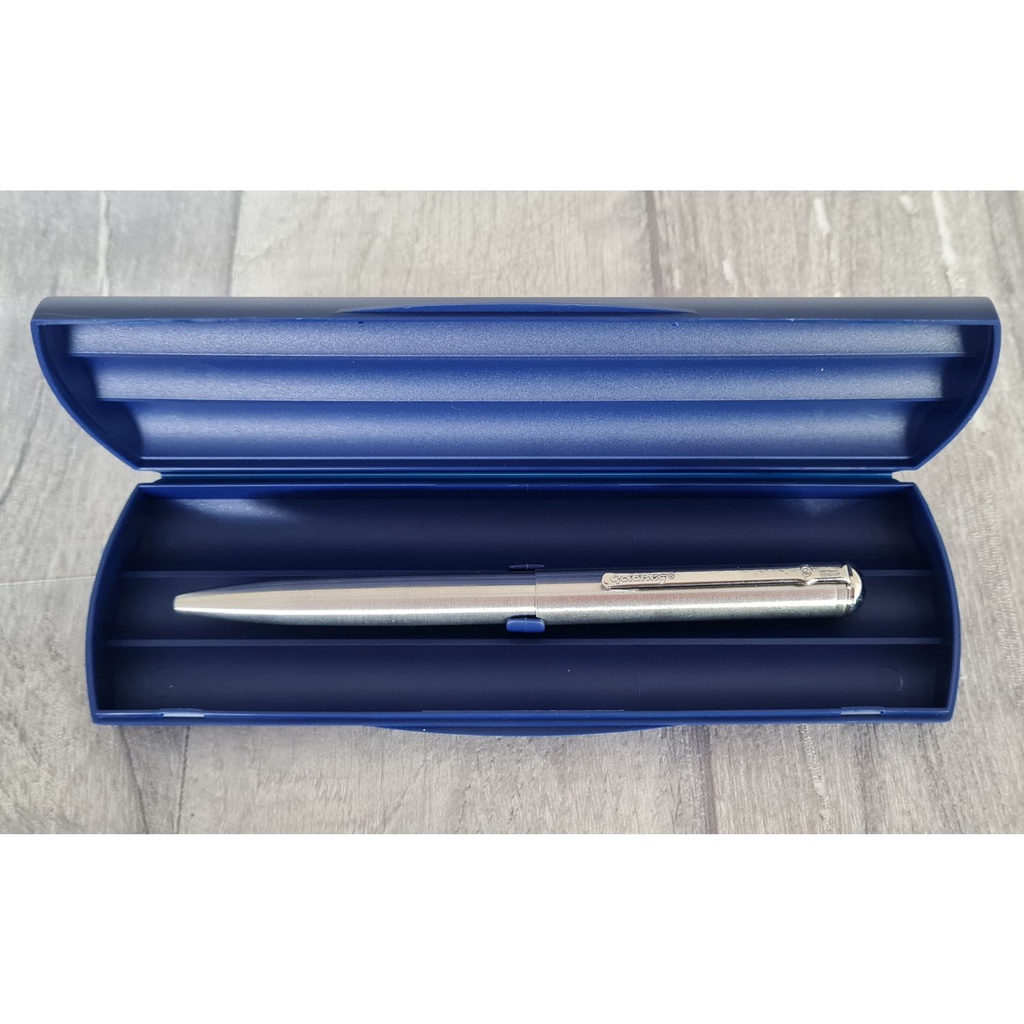 Silver pen with Personalised built in stamp