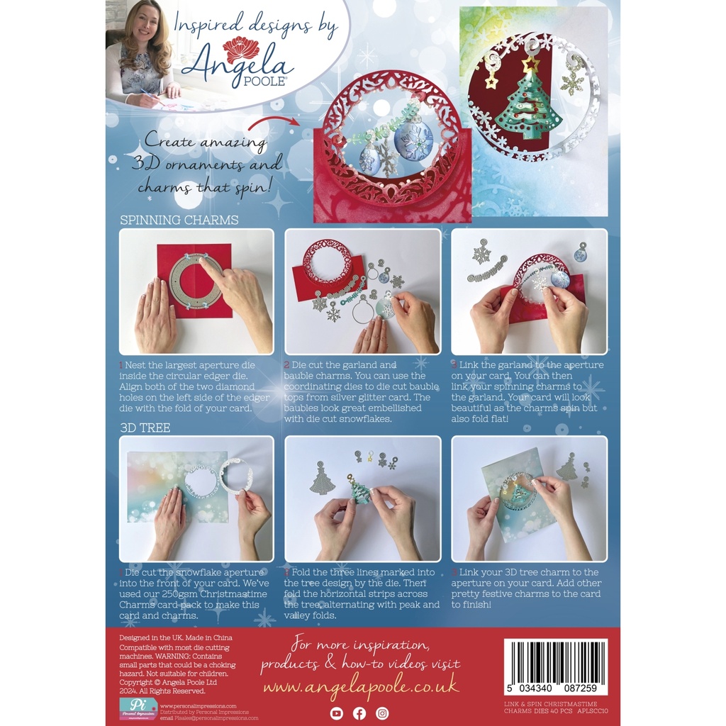 Angela Poole Link & Spin Christmastime Charms Die Set