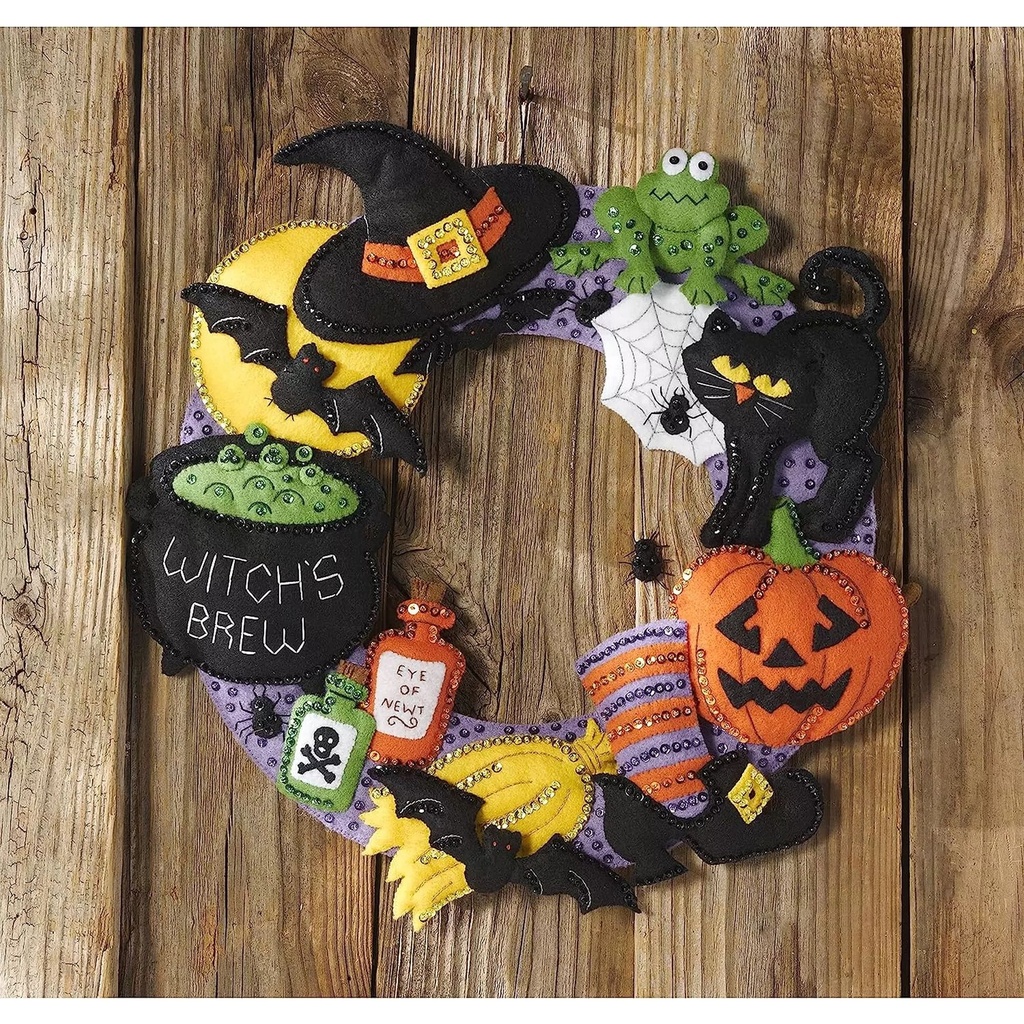 Witch's Brew Wreath Felt Home Accents Kit