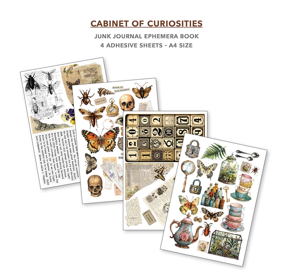 Cabinet of Curiosities Junk Journal  Ephemera Book A4 32/Pkg