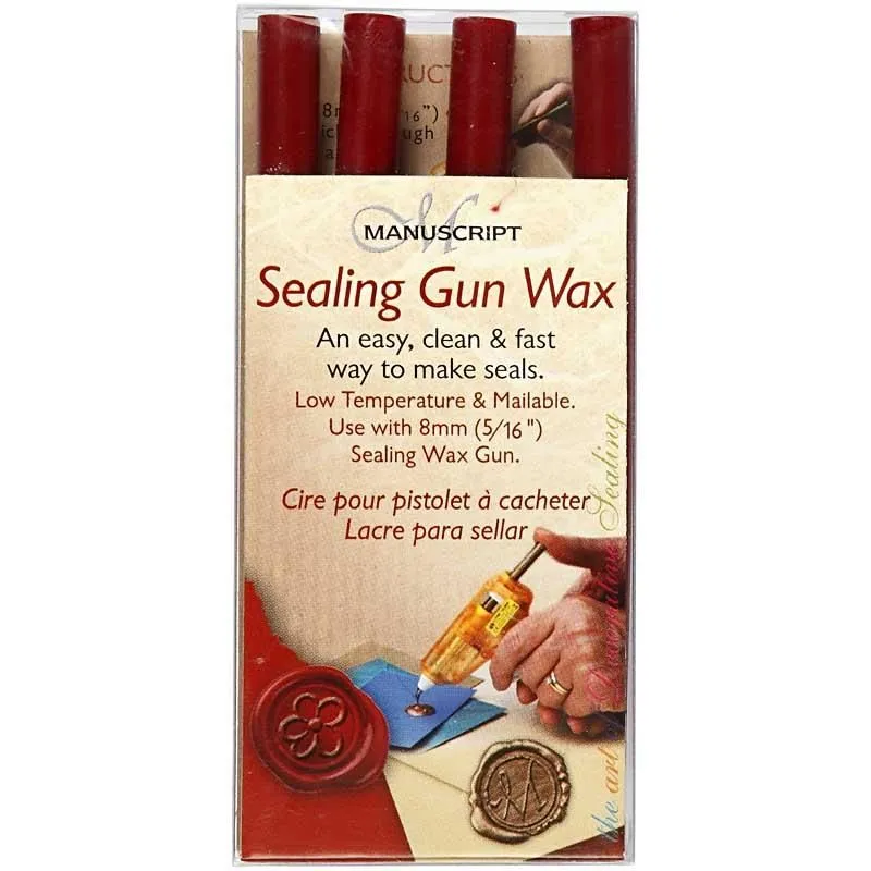 Sealing Gun Wax 8x10mm 6pcs red