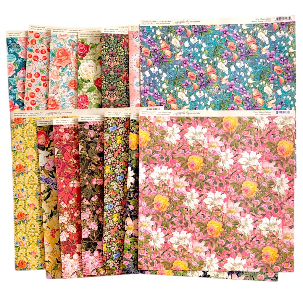 Graphic 45 Floral Papers + embellishment (Mother's Day Inspired)