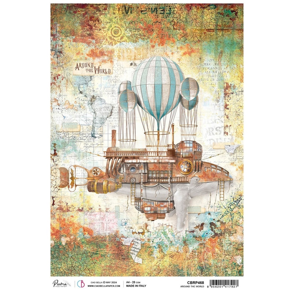 Around The World - Ciao Bella Piuma Rice Paper A4 - Single Sheet