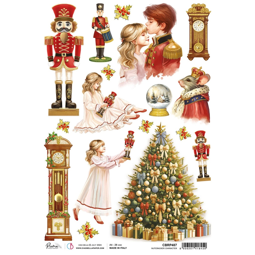 Nutcracker Character - Ciao Bella Piuma Rice Paper A4 - Single Sheet