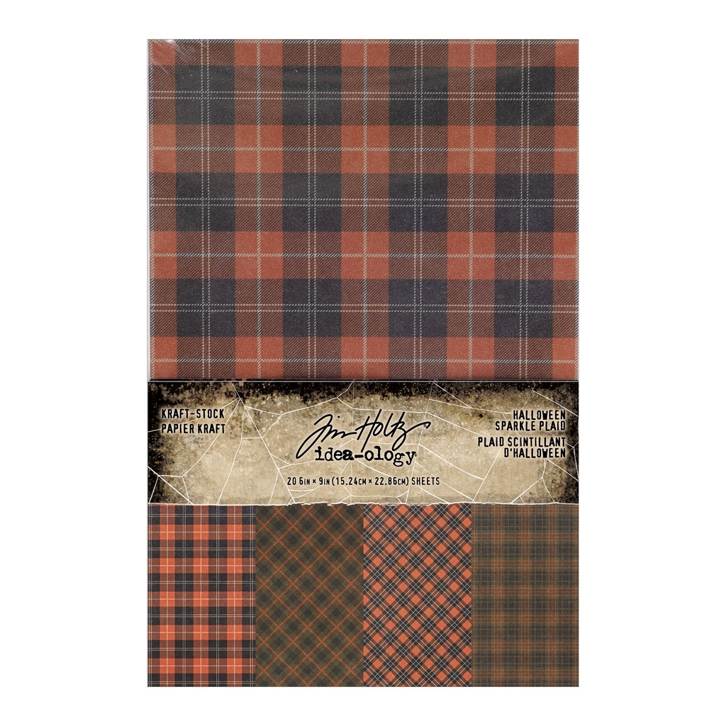 Kraft-stock Halloween Sparkle Plaid Tim Holtz Idealogy