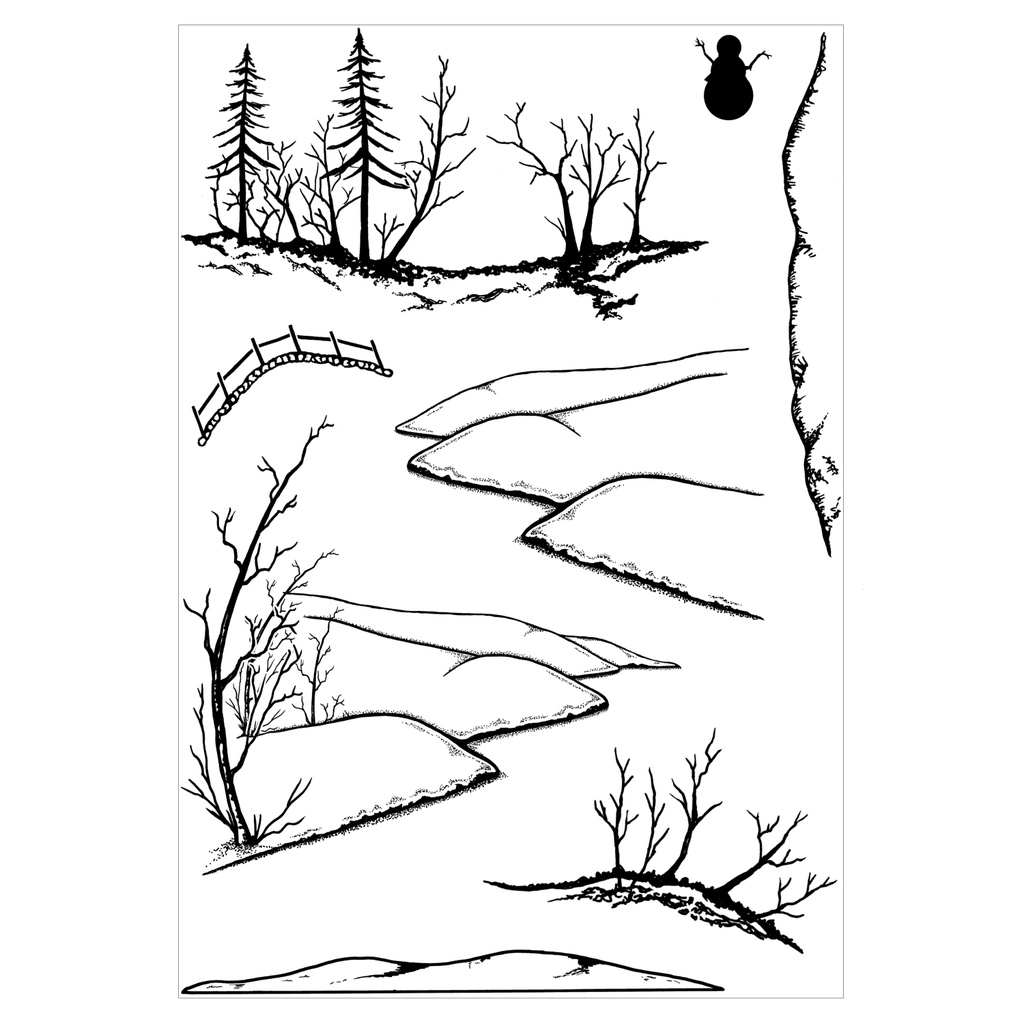 Snowy Stream A6 Clear Stamp Set