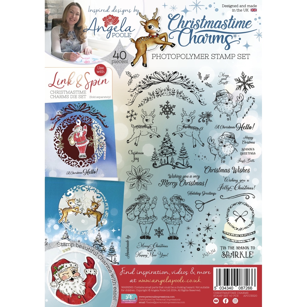 Angela Poole Christmastime Charms A4 Photopolymer Stamp Set