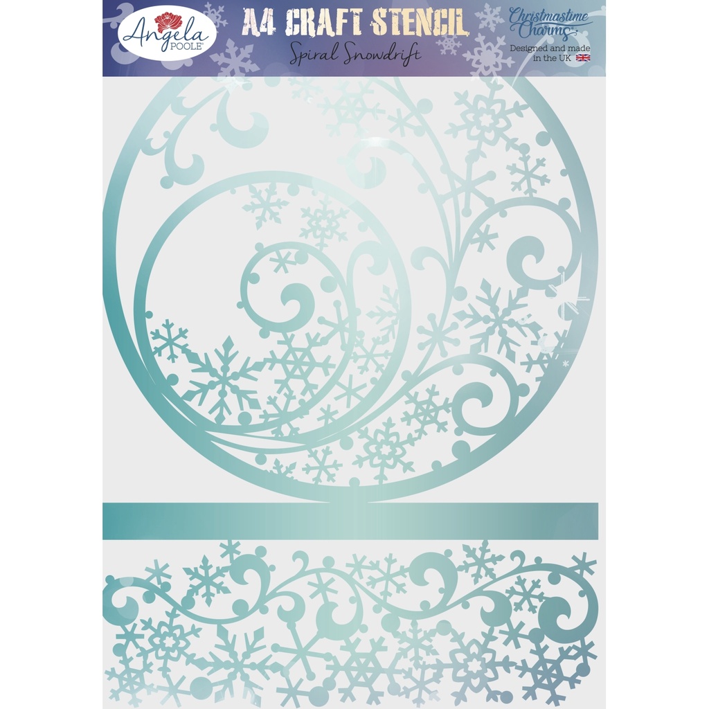 Angela Poole A4 Craft Stencil – Spiral Snowdrift