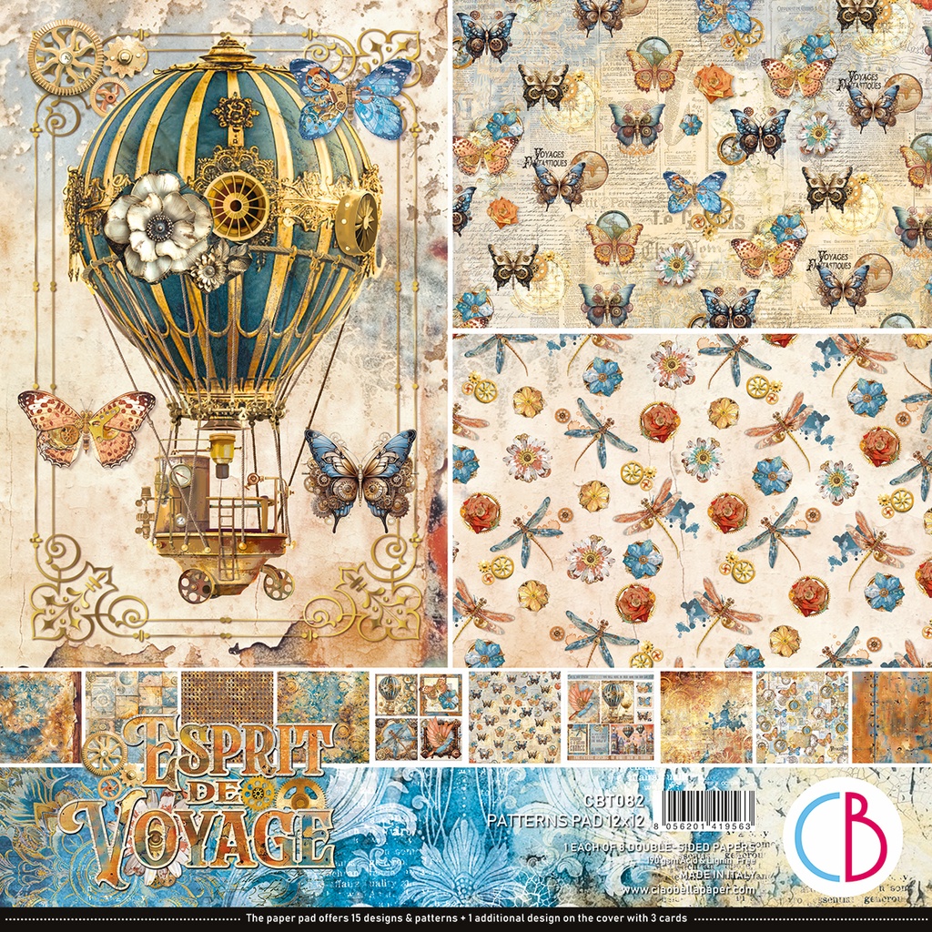 Esprit de Voyage  Patterns Pad 12"x12" 8/Pkg