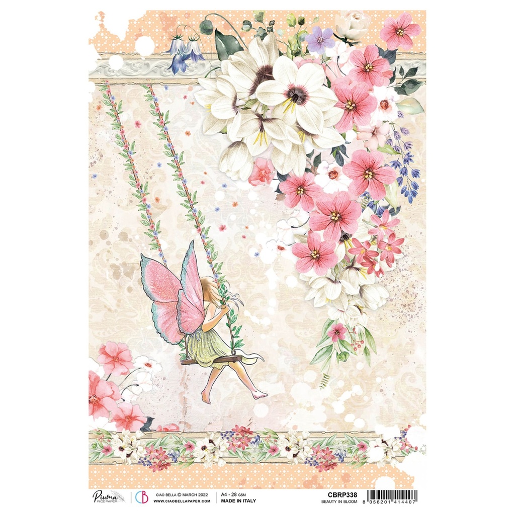 Beauty In Bloom - Ciao Bella Piuma Rice Paper A4 - 5 Pack