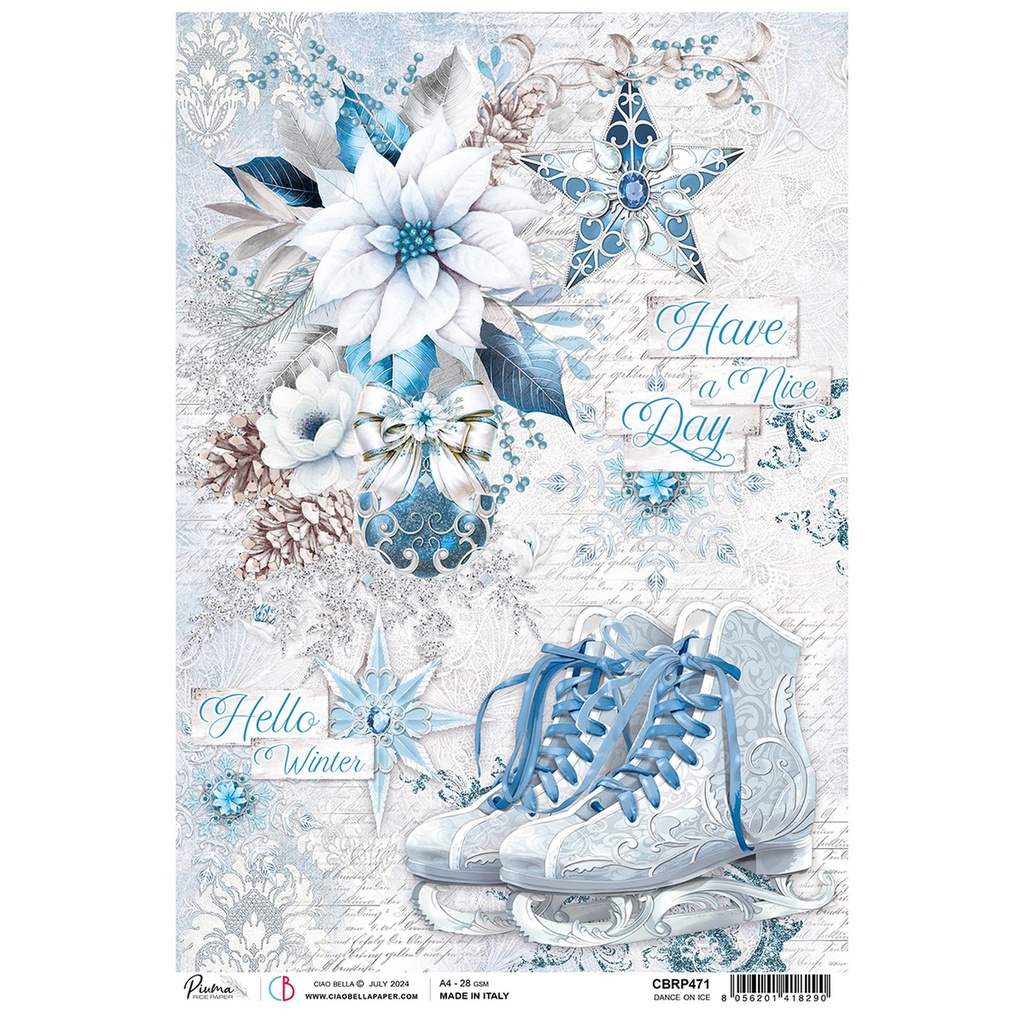 Dance On Ice - Ciao Bella Piuma Rice Paper A4 - 5 Pack