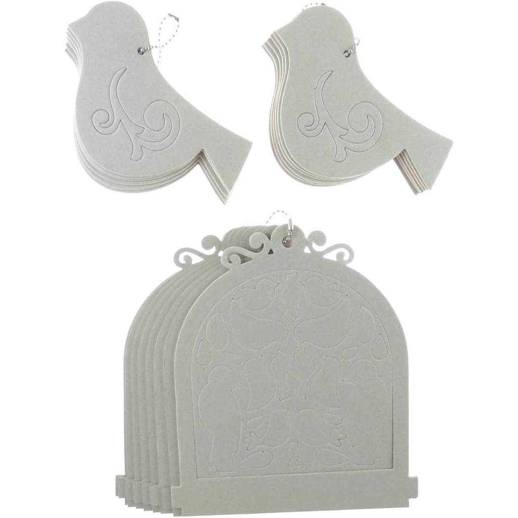 Maya Road Birdcage Chipboard Bookand Fancy Bird Coaster Set