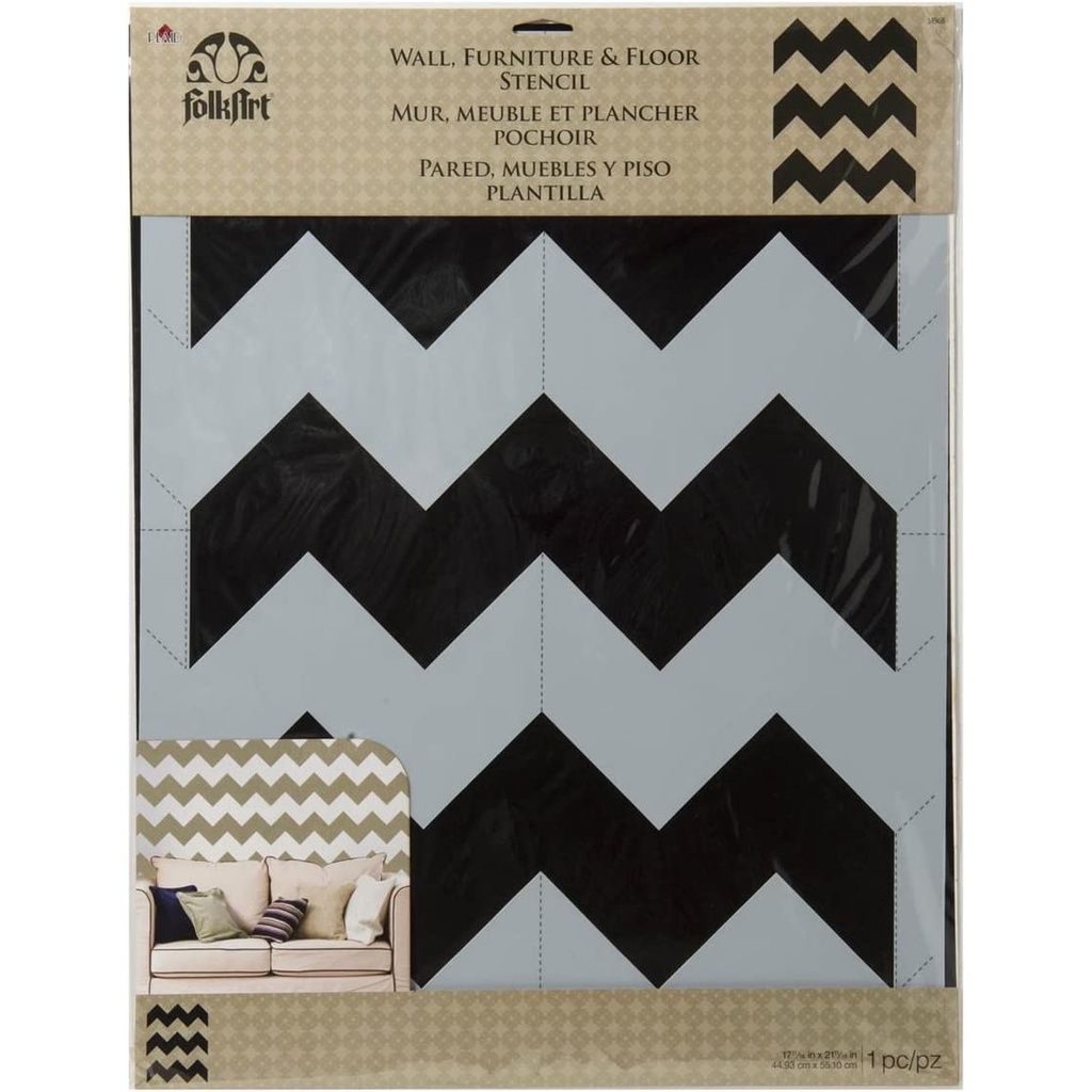 FolkArt Chevron Wall Stencil