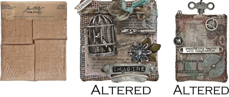 Tim Holtz Burlap Panels, Bare Minis