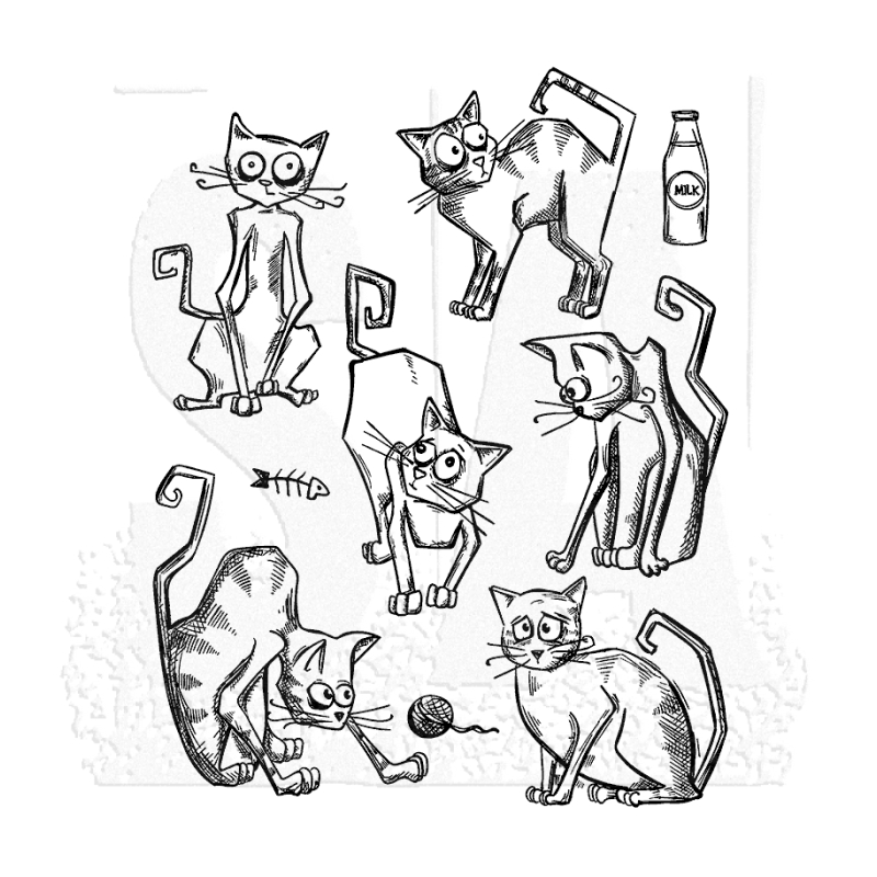 Tim Holtz Cling Stamps - Crazy Cats