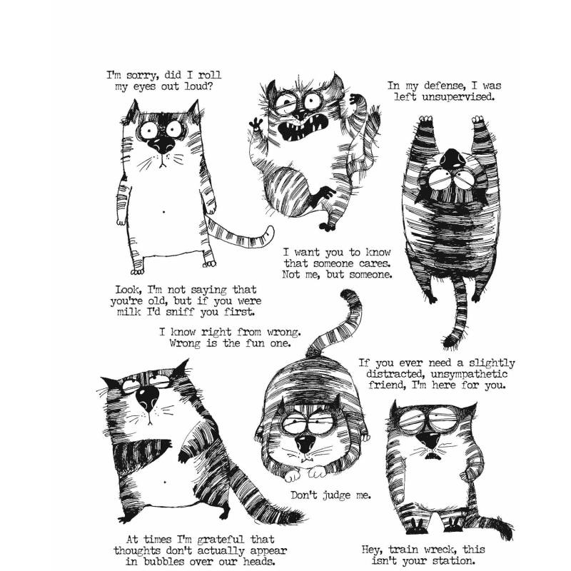 Tim Holtz Cling Stamps - Snarky Cat