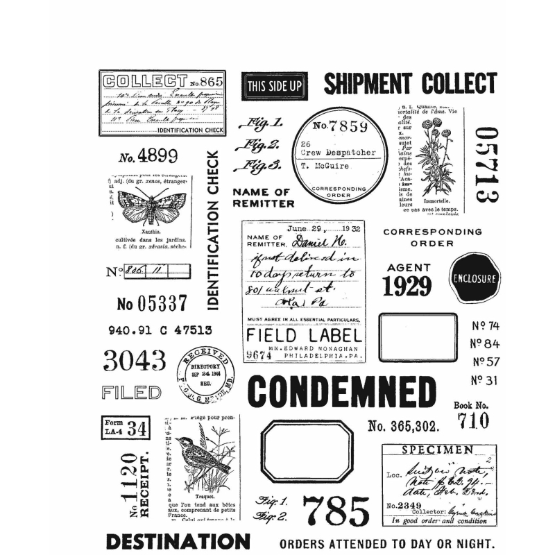 Tim Holtz Cling Stamps - Field Notes