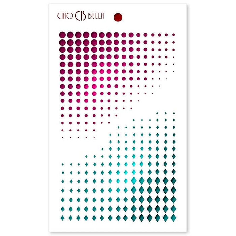 Ciao Bella Texture Stencil 5" x 8" - Dots & Diamonds