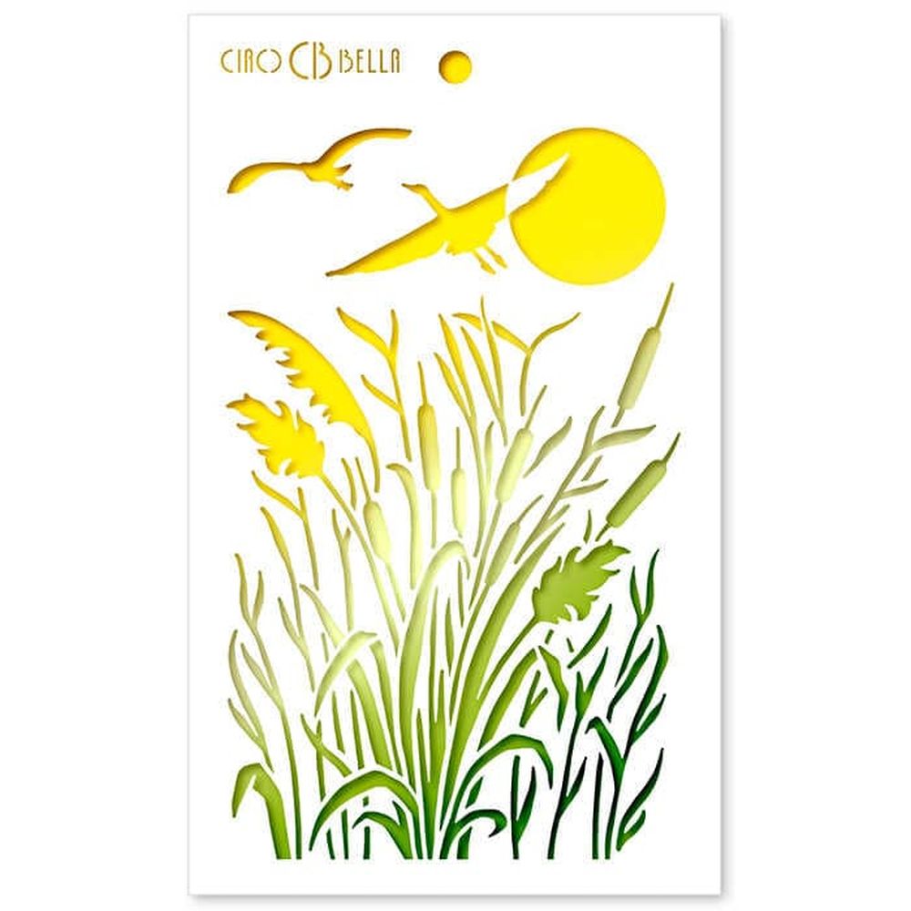 Ciao Bella Texture Stencil 5" x 8" - Typha