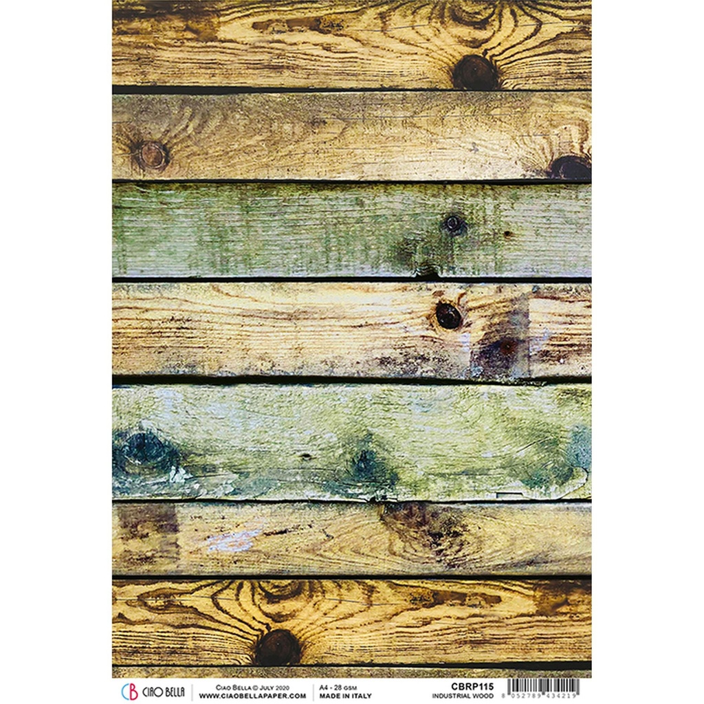 Industrial Wood  - Ciao Bella Piuma Rice Paper A4 - Single Sheet