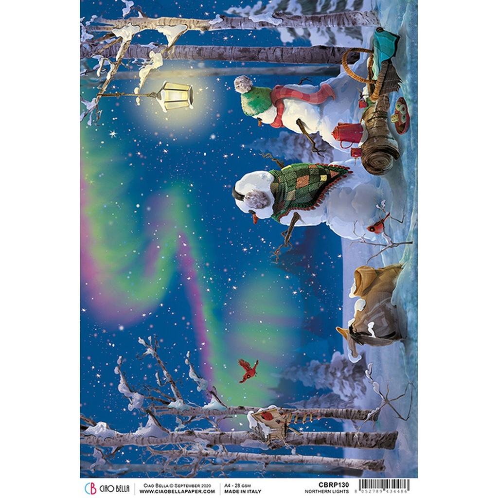 Northern Lights  - Ciao Bella Piuma Rice Paper A4 - Single Sheet