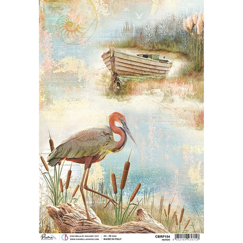 Heron - Ciao Bella Piuma Rice Paper A4 - Single Sheet