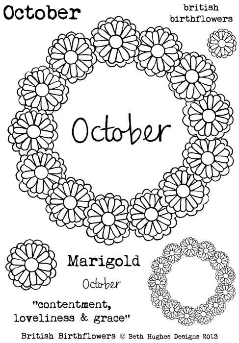 BH British Birth flower October