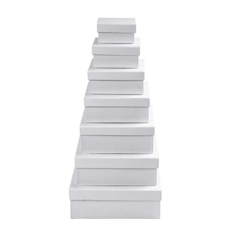 Square Boxes 7 pcs white