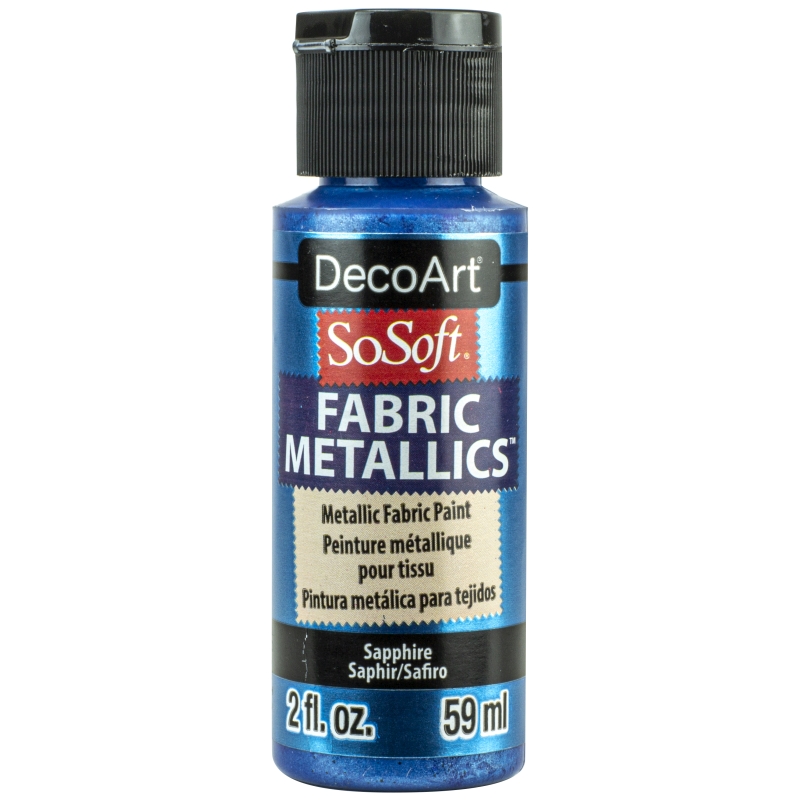 Sapphire 2oz DecoArt SoSoft Fabric Metallics Paint