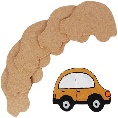 Car Flat Ornament - 6 pack - MDF