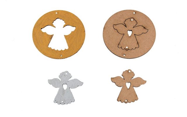 MDF Xmas Duo Deco Angel set 3p