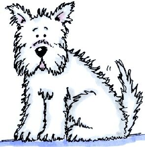 Lindsay Mason Westie - Traditional Wood Mounted Stamp