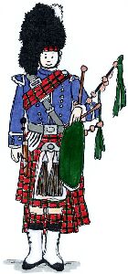 Lindsay Mason Scottish Piper - Traditional Wood Mounted Stamp