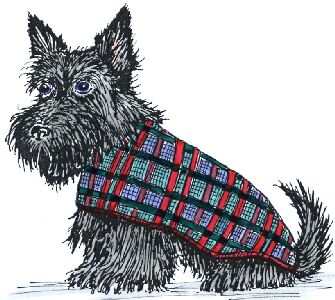 Lindsay Mason Tartan Scottie - Traditional Wood Mounted Stamp