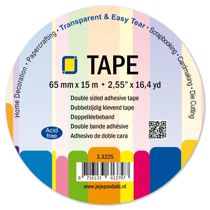 Clear 2-sidedadhtape65mmx15m