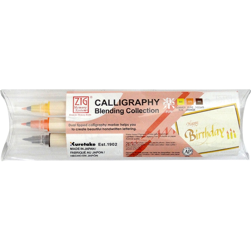 Zig Memory Calligraphy x3 Fun3 Colour Blending Set - Fun