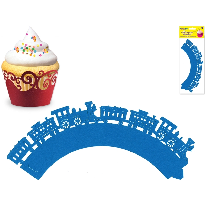 Cupcake Wrappers ChooChooBlue3 x packs of 6