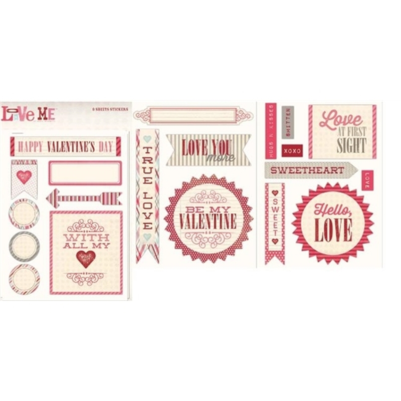 Love Me Sticker Sheets Labels Sold in Singles