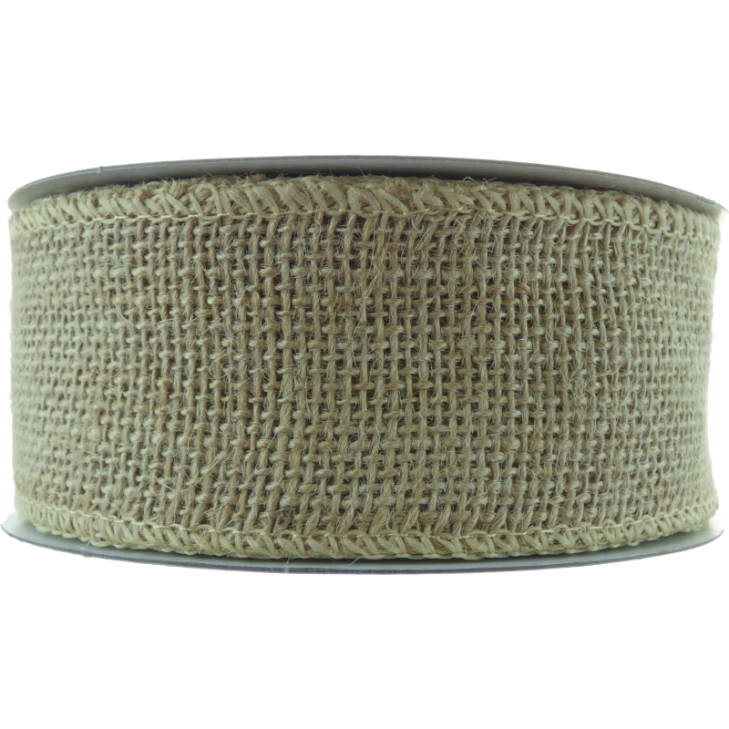 Wired Rustic Hessian Ribbon 50mm x 9.1m Natural No.02