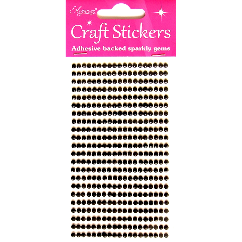 3mm Gems Black Craft Craft Stickers - 418 Pieces