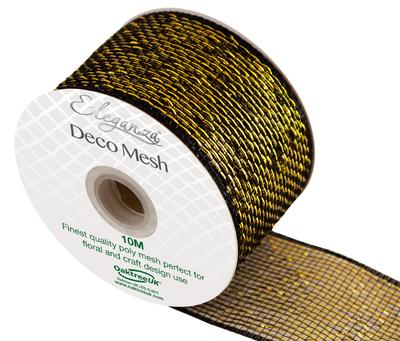 DecoMesh Metallic Black/Gold - 63mmx10m