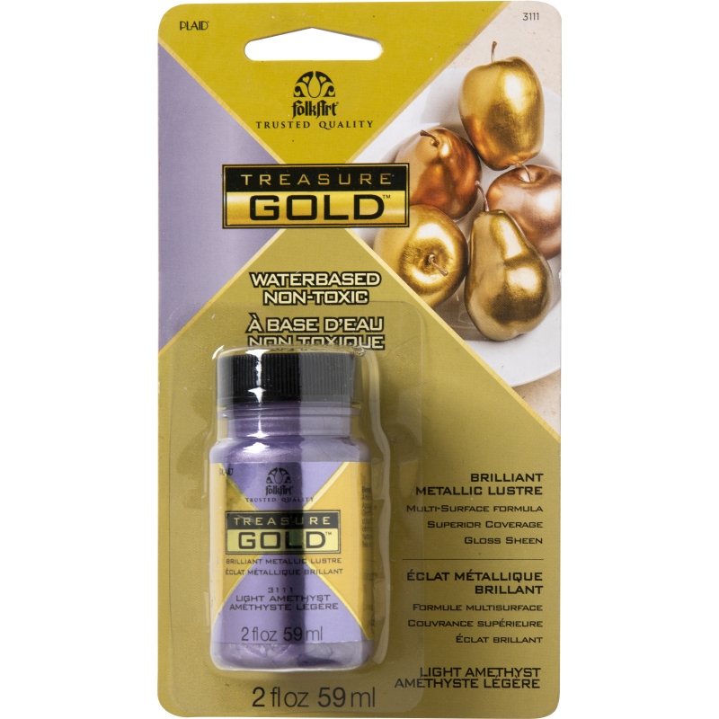 LIGHT AMETHYST FOLKART TREASURE GOLD LUSTRE 2OZ (CARDED)