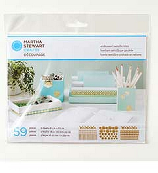 Martha Stewart Crafts Decoupage Embossed Metallic Trims - Flowers