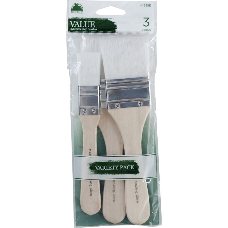 White Nylon Chip Brush Set FolkArt 3piece