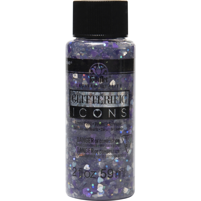 LAVENDER HEARTS FOLKART GLITTERIFIC ICONS - 2OZ