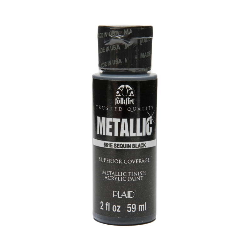 Sequin Black Metallic FolkArt- 2oz