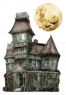 Haunted House - Sticker - 3d