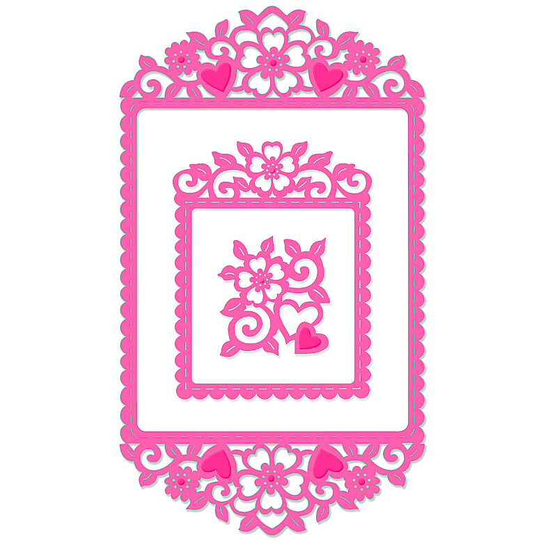 SD Heart & Flowers Frame Sweet Dixie Cutting Die